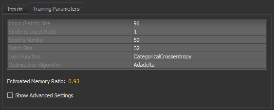 Training Parameters