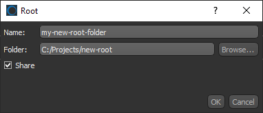 Root dialog