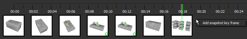 Timeline with pop-up menu
