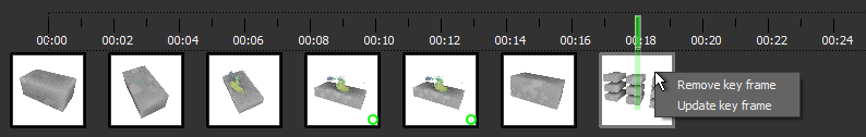 Timeline with pop-up menu